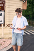 ICS Embroidered Logo Striped Short Sleeve Shirt